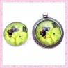 Cabochon en verre rond 25mm papillon