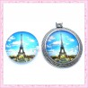 Cabochon en verre rond 25mm Tour Eiffel