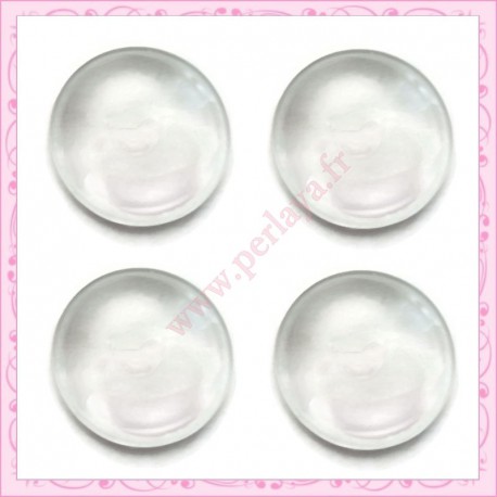 Lot de 20 cabochons en verre 25mm transparent