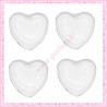  20 cabochons en verre coeur 20mm transparent
