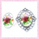 Cabochon en verre oval 30x20mm floral