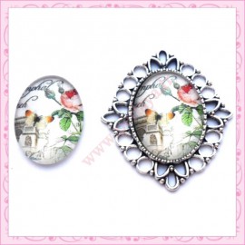 Cabochon en verre oval 18x25mm Arc de Triomphe