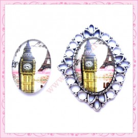 Cabochon en verre oval 18x25mm Big Ben