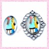 Cabochon en verre oval 18x25mm couple amoureaux