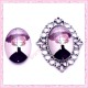 Cabochon en verre oval 18x25mm Demoiselle chic