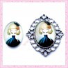 Cabochon en verre oval 18x25mm Demoiselle chic