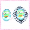 Cabochon en verre oval 18x25mm hibou