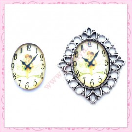 Cabochon en verre oval 18x25mm horloge