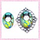 Cabochon en verre oval 18x25mm kokeshi
