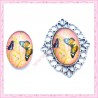 Cabochon en verre oval 18x25mm papillon
