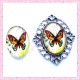 Cabochon en verre oval 18x25mm papillon