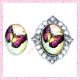 Cabochon en verre oval 18x25mm papillon
