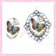 Cabochon en verre oval 18x25mm papillon
