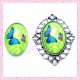 Cabochon en verre oval 18x25mm papillon