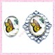 Cabochon en verre oval 18x25mm papillon