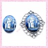 Cabochon en verre oval 18x25mm Taj Mahal