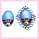 Cabochon en verre oval 18x25mm Tour Eiffel