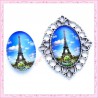 Cabochon en verre oval 18x25mm Tour Eiffel
