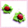  3 cabochons en résine coccinelle 2,5cm