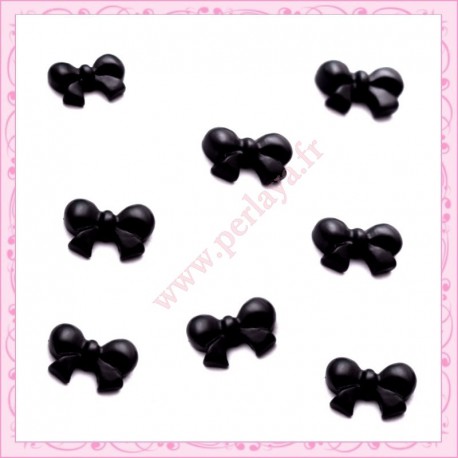  10 cabochons en résine noeud noir 1,5cm REF2044X10