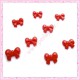  10 cabochons en résine noeud rouge 1,5cm