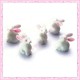  3 cabochons lapin blanc en résine 1,5cm