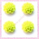  10 cabochons en résine fleurs dahlia 16mm vert