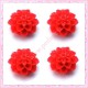  10 cabochons en résine fleurs dahlia 16mm rouge