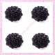  10 cabochons en résine fleurs dahlia 16mm noir