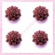  10 cabochons en résine fleurs dahlia 16mm marron