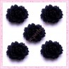 5 cabochons fleurs 18mm noir