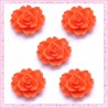 5 cabochons fleurs 18mm orange