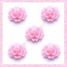 5 cabochons fleurs 18mm rose