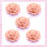 5 cabochons fleurs 18mm vieux rose