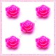 5 cabochons en forme de rose 16mm rose fushia