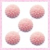  10 cabochons 15mm fleur rose en résine