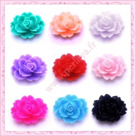 lot de 9 cabochons fleurs 18mm 