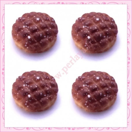  3 cabochons brioche en résine 1,5cm