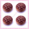  3 cabochons brioche en résine 1,5cm