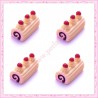  3 cabochons en résine buche à&nbsp;la vanille 2cm