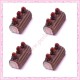  3 cabochons en résine bûche au chocolat 2cm