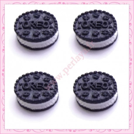  3 cabochons en résine biscuit à&nbsp;la crème 1,3cm