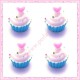  3 cabochons en résine cupcake à&nbsp; la crème 1,6cm