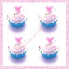  3 cabochons en résine cupcake à&nbsp; la crème 1,6cm
