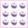  3 cabochons en résine donuts à&nbsp;la crème 1,6cm