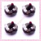  3 cabochons en résine donuts chocolat