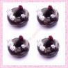 3 cabochons en résine donuts chocolat