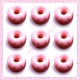  3 cabochons en résine donuts rose 1,4cm