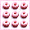  3 cabochons en résine donuts rose 1,4cm