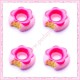  3 cabochons en résine donuts rose 1,7cm
